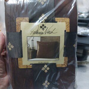 PATRICIA NASH Faux Leather Euro Sham COVERS CASES  26 x 26 BROWN - 2 pieces - di